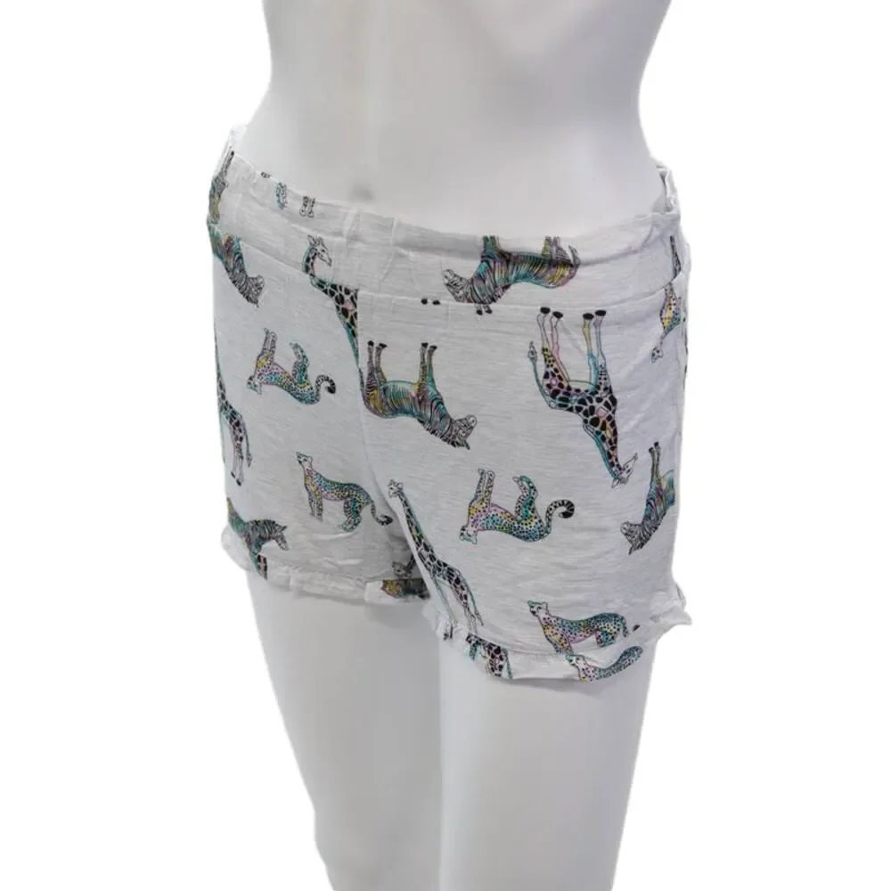 Emerson Road Womens Zebra Print Pajama Set Multi Colored Size Extra Small